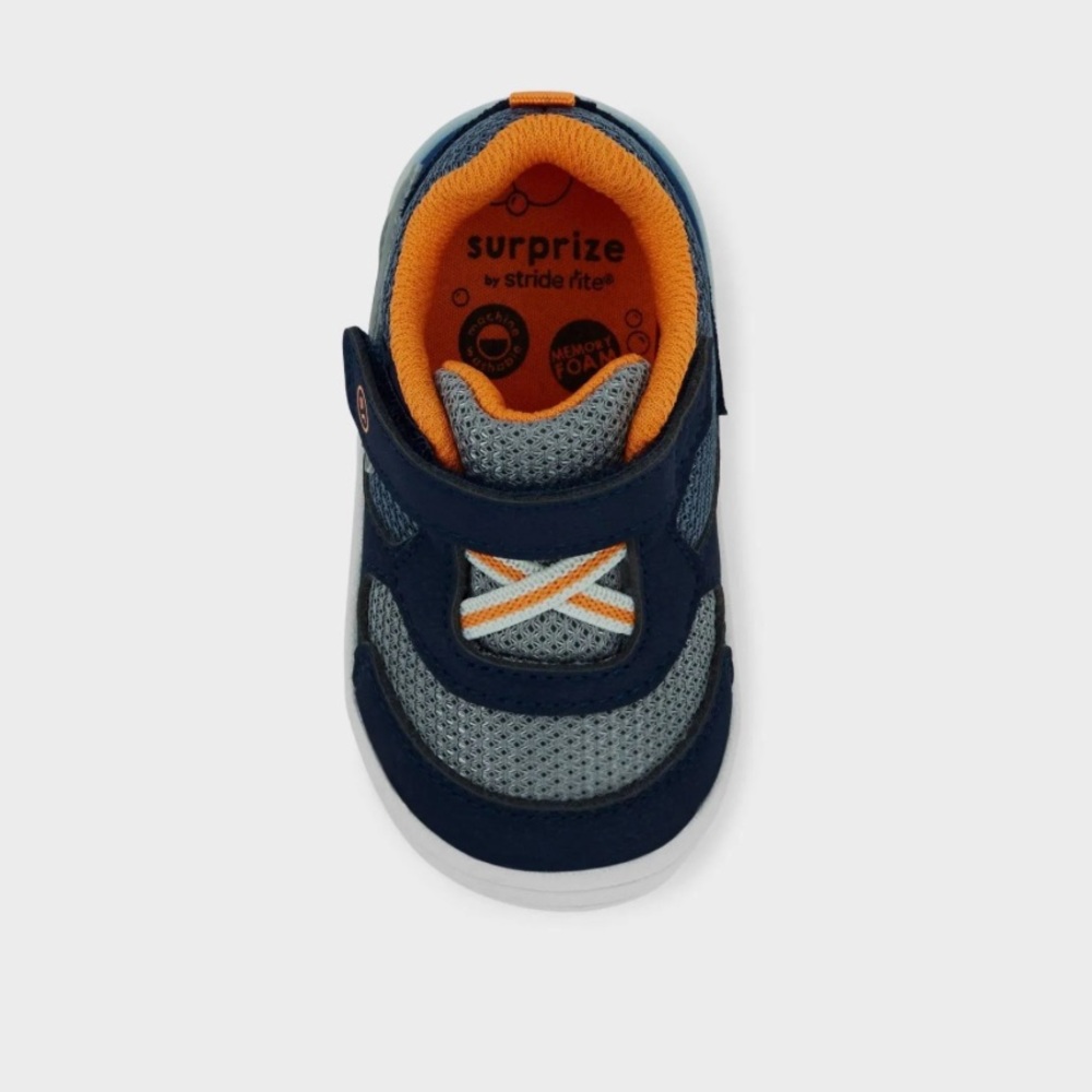 🎲 Stride Rite Shoes Stride Rite Surprise Navy Rush Baby Boys Size 3M Sneaker - Picture 3 of 8